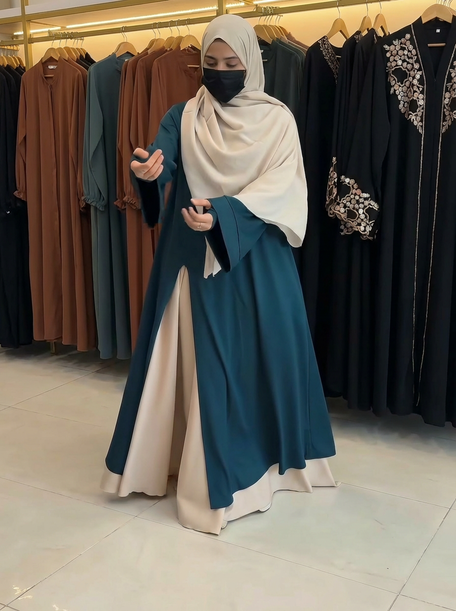 طقم فستان مزدوج اللون – أناقة راقية بلمسة عصرية